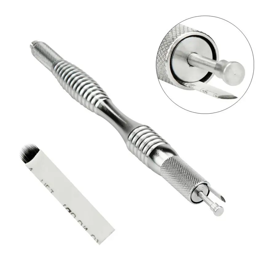 Горячие Best Дело U Форма microblading бровей татуировки перманентный Макияж руководство лезвие 18 Вышивка Крестом Иглы+ ручка nov.17