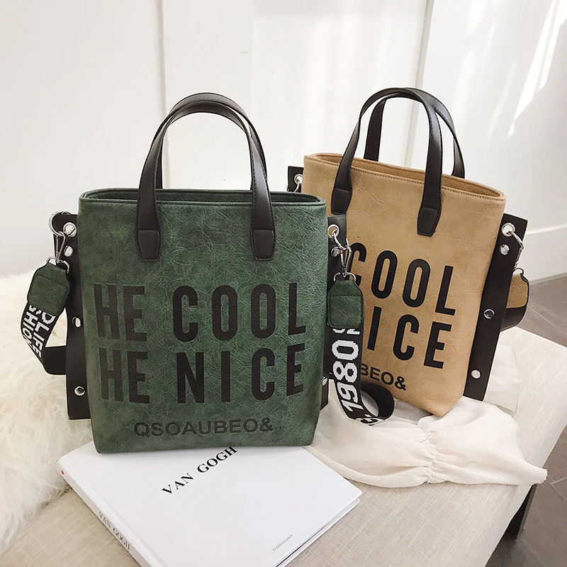 Fashion Handbag Women Letter Soft Messenger Female Shoulder Bags Large Shopping Tote Lady Crossbody Bag Purse | Багаж и сумки