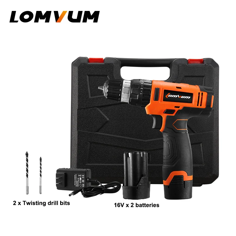 Электрическая шуруповерт LOMVUM с крутящим моментом литиевая батарея