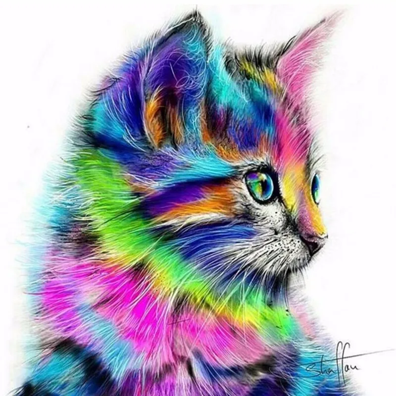 

5D DIY full drill Diamond Painting Colorful Squirrel Cat Mosaic Embroidery Animal 3D Cross Stitch Needlework Crafts Decor HL008