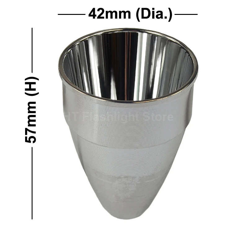 42 мм (D) x 57 (H) SMO алюминиевый отражатель для CREE XM L|reflector material|aluminum coatingaluminum emblem |