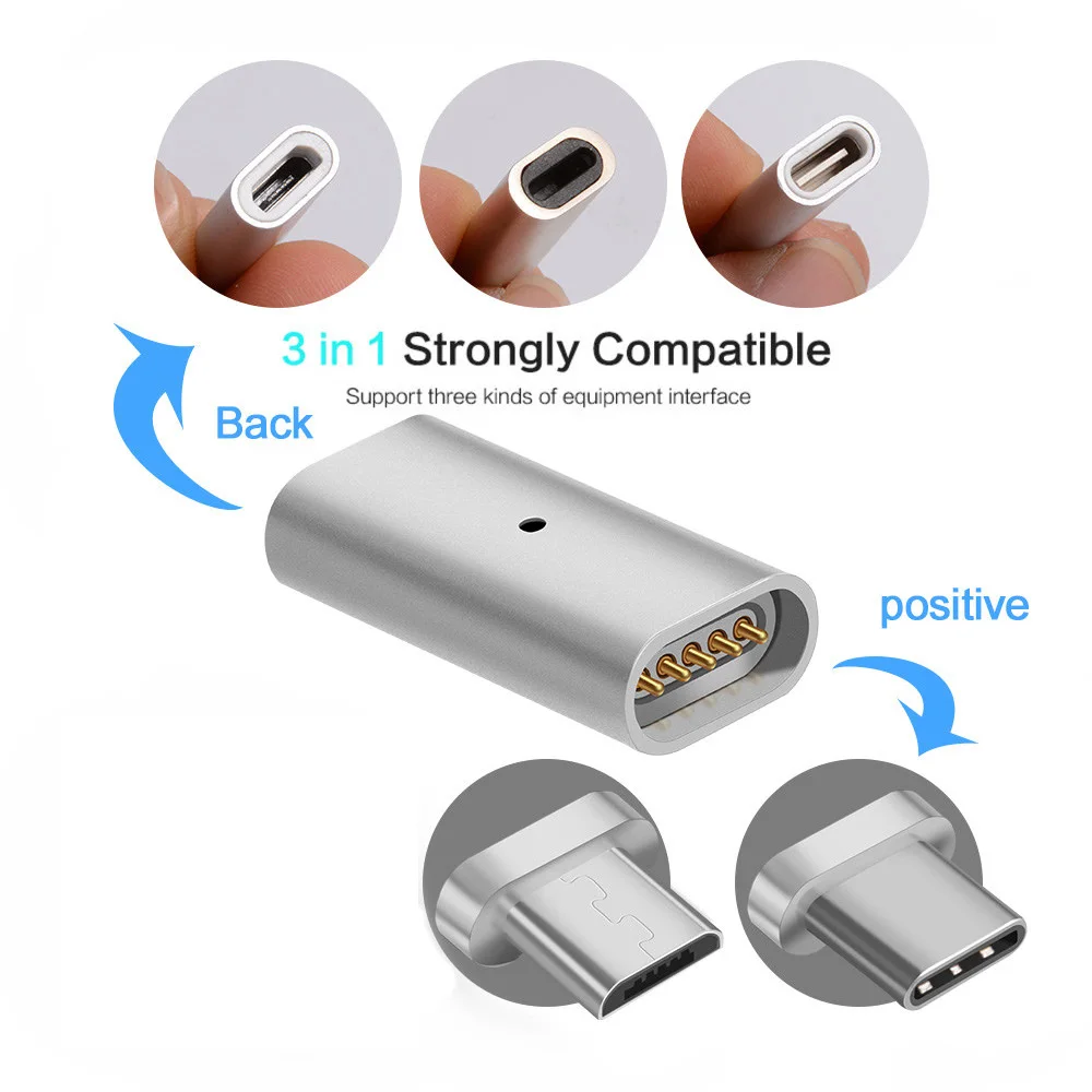 ACCGUYS Магнитный адаптер зарядный разъем для iPhone USB кабель Micro C Type OTG зарядное
