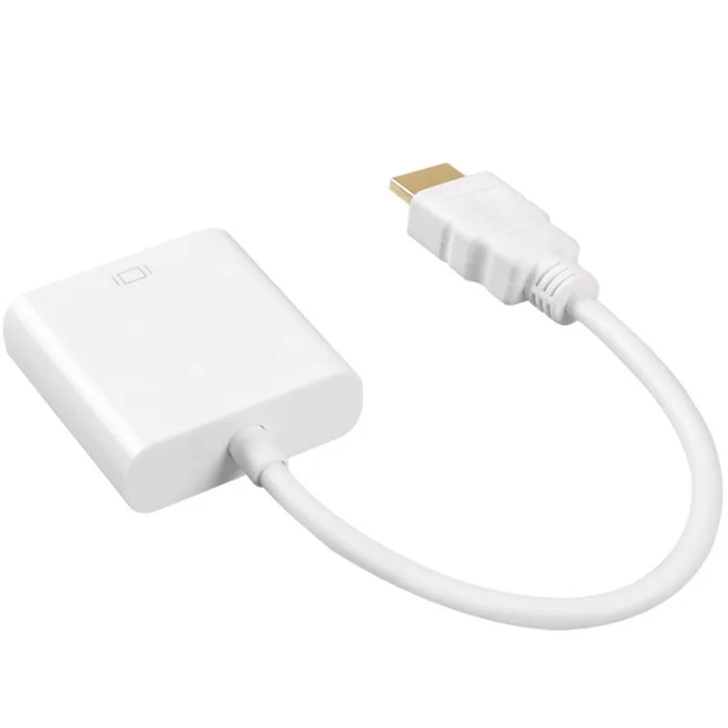 White HDMI to VGA Адаптер hdmi-vga 1080 P цифро-аналоговый видео аудио для ПК ноутбука планшета мужчин конвертер с разъемом адаптер - Цвет: White HDMI to VGA