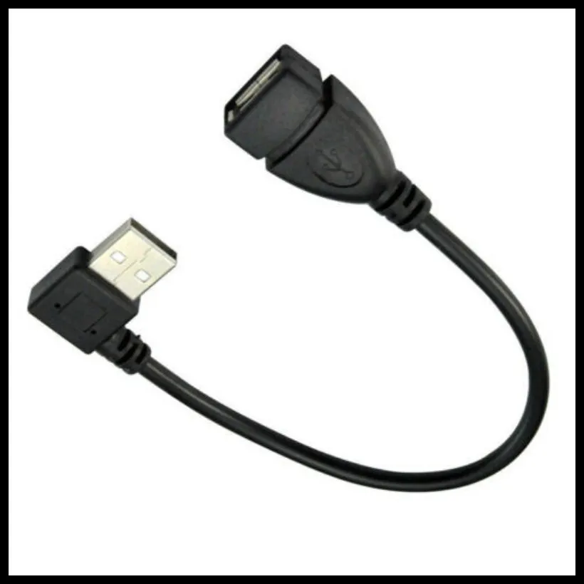 Переходник для кабеля с левым углом 90 градусов 0 3 м разъем USB 2 A а папа | Компьютеры