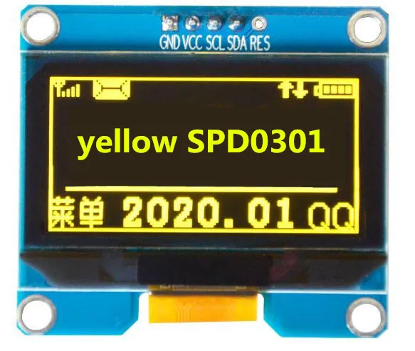 yellow moduleSPD0301 1,54 дюймовый PM OLED модуль IIC igc интерфейс 12864 экран дисплея Белый Синий Желтый цвет SSD1309 SPD0301 Драйвер IC - Цвет: yellow moduleSPD0301