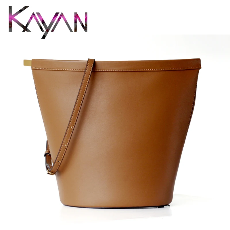 

2019 Spring Style Bucket Bag Simple Women Bag High Quality Genuine Leather Shoulder Bag Soft Cow Leather Crossbody Bag