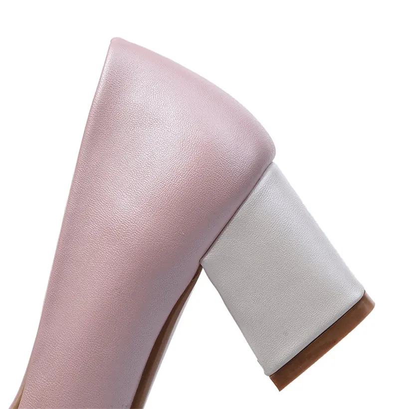 Милые розовые женские туфли-лодочки с бантиком 6 см высокий квадратный блочный