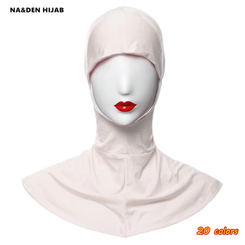 

Fashion women inner hijabs modal soft Ninja cap hijab fashion design 20 color islamic under caps good quality breath 10pcs/lot