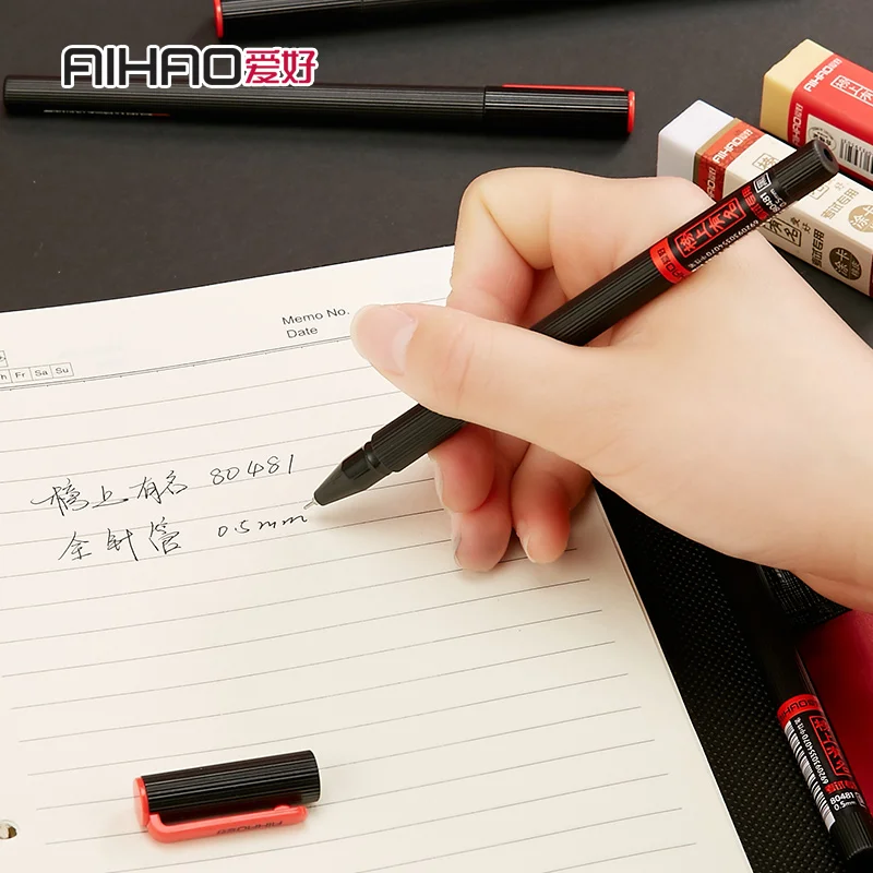 Aihao 80481 0 5 мм Черная гелевая ручка канцелярские принадлежности для офиса и школы 24