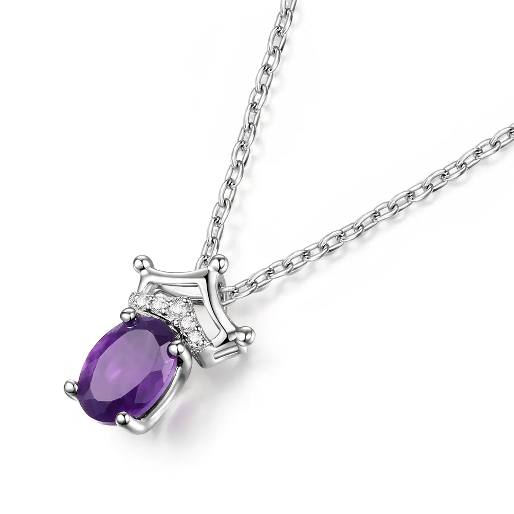 DOUBLE-R 0.76ct натуральный драгоценный камень аметист Серебро 925 пробы кулон ювелирные