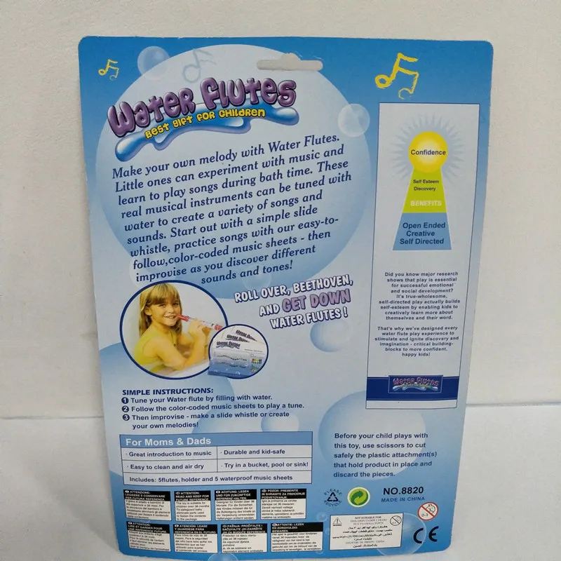 5 шт./1 ряд весело музыка звучит детские игрушки для ванной водяные флейты купания