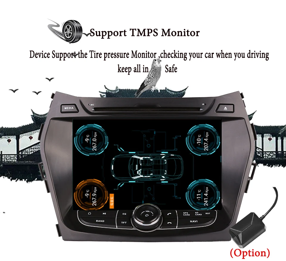 1024*600 Восьмиядерный Android 9,0 автомобильный DVD gps плеер для HYUNDAI IX45 2013- SANTA FE Santafe навигация Радио магнитофон