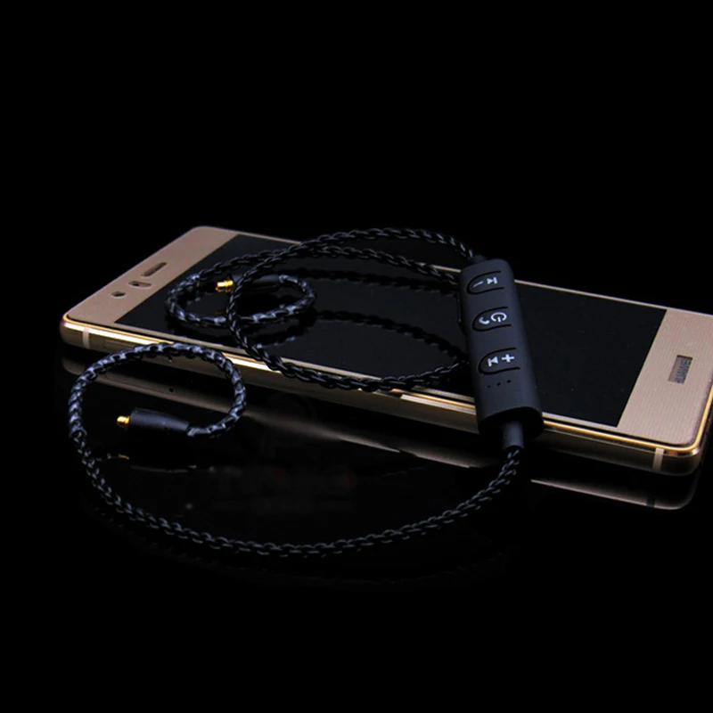 DIY MMCX Bluetooth адаптер кабель для Shure SE215 SE535 SE846 наушники гарнитура Замена провода с микрофоном для iPhone ios