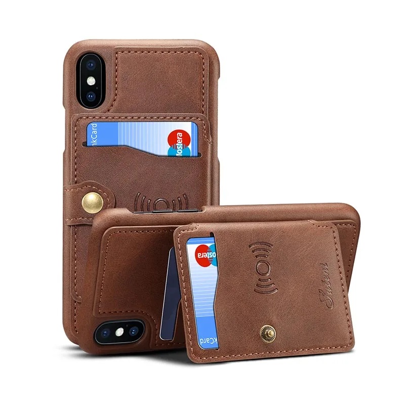 KDS чехол из искусственной кожи для iPhone X несколько держателей карт чехлы 8 7 6s Plus Xs с