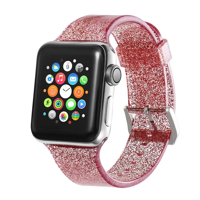 Блестящий ремешок для Apple Watch pulseira Apple Watch 5 4 3 correa 40 мм 44 мм iwatch 38 мм 42 мм силиконовый браслет для часов