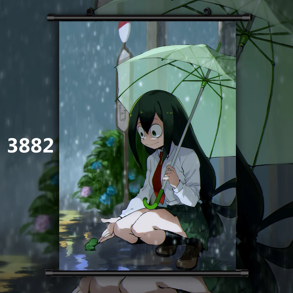 3882 Boku no My Hero Academy Asui Tsuyu Аниме Манга настенный плакат свиток B - Цвет: 3882