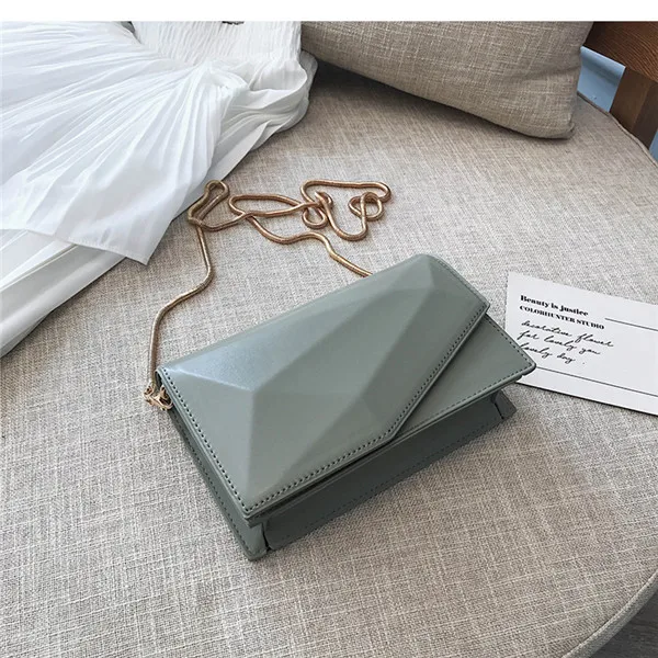 Chain Shoulder Bag Small Flap Bag Crossbody Messenger Bags For Women Luxury Leather Handbag Schoudertas Danes - Цвет: Армейский зеленый