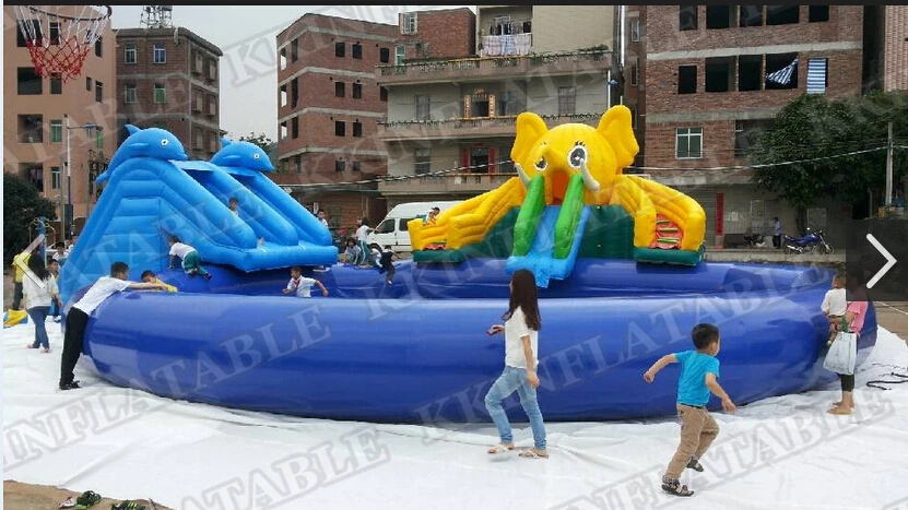 Надувная водная горка в виде слона для детей|inflatable water park|slide inflatablewater park |