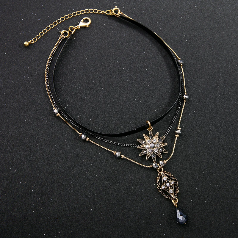 JOOLIM ювелирное изделие оптом/2017 Винтажное колье-чокер со звездами многослойное с