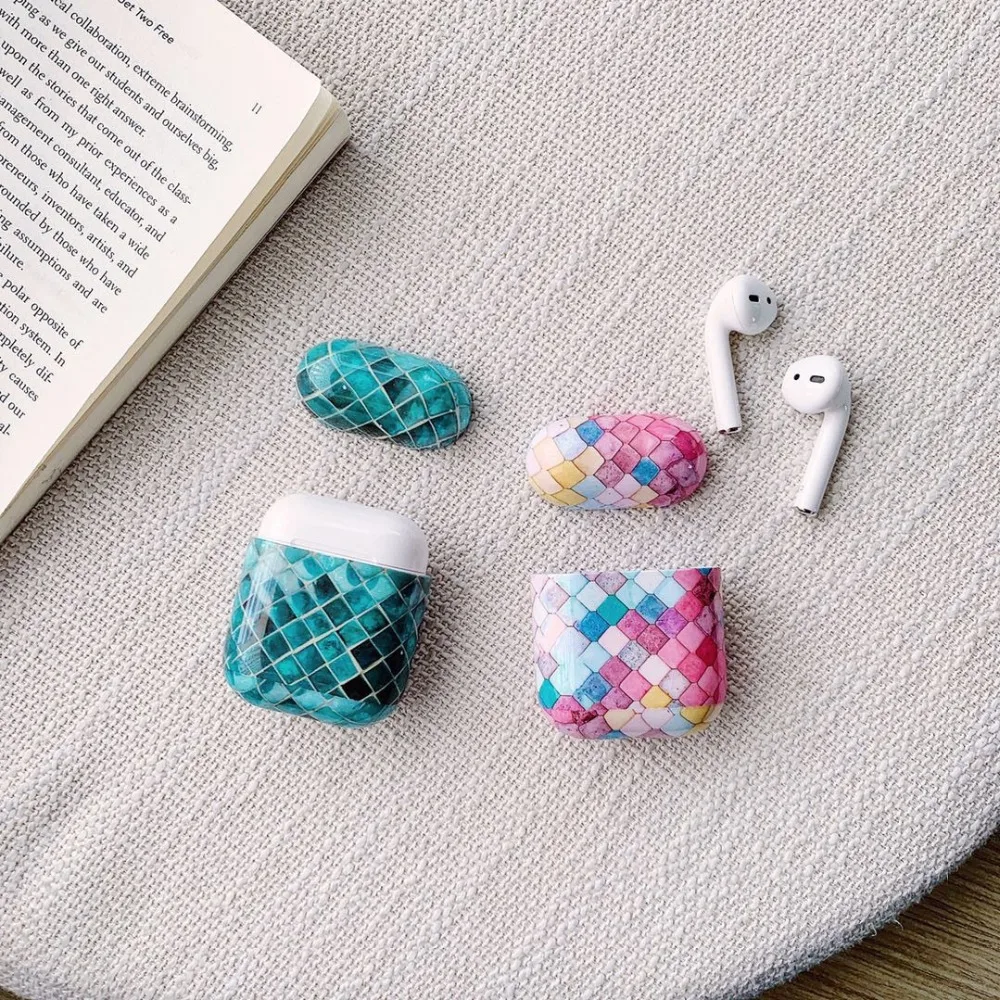Чехол для airpods, роскошный, милый, мультяшный, чешуя Русалки, беспроводной, Bluetooth, чехол для наушников, жесткий пластик, для airpods, зарядная коробка