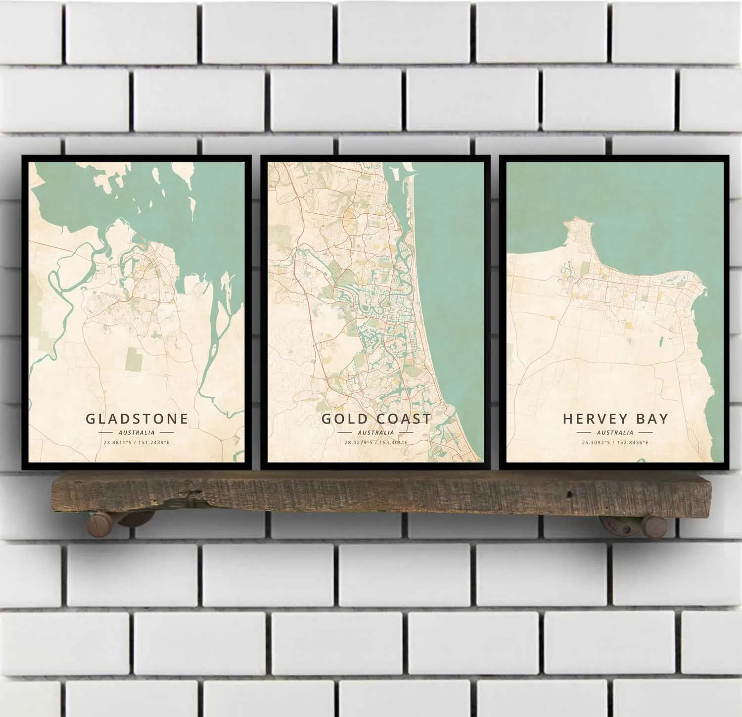 Gladstone Gold Coast Hervey Bay Hobart Launceston Mackay mellan Mildura Newcastle Nowra Perth Австралийский постер | Дом и