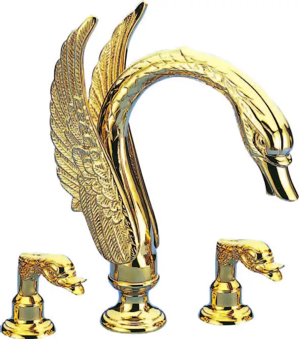 Бесплатная доставка Водопад 8 &quotШирокая Ванна ЛЕБЕДЬ кран смеситель Ti gold для