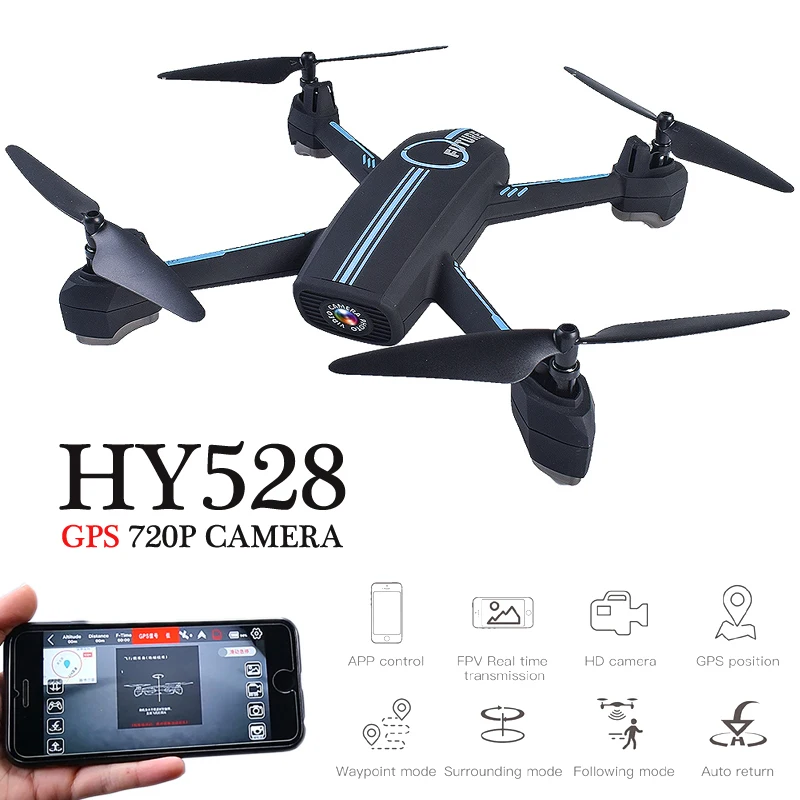 HY528 gps Дроны с Камера HD 720P квадракоптер Дрон селфи Quadcopters высота Удержание RC