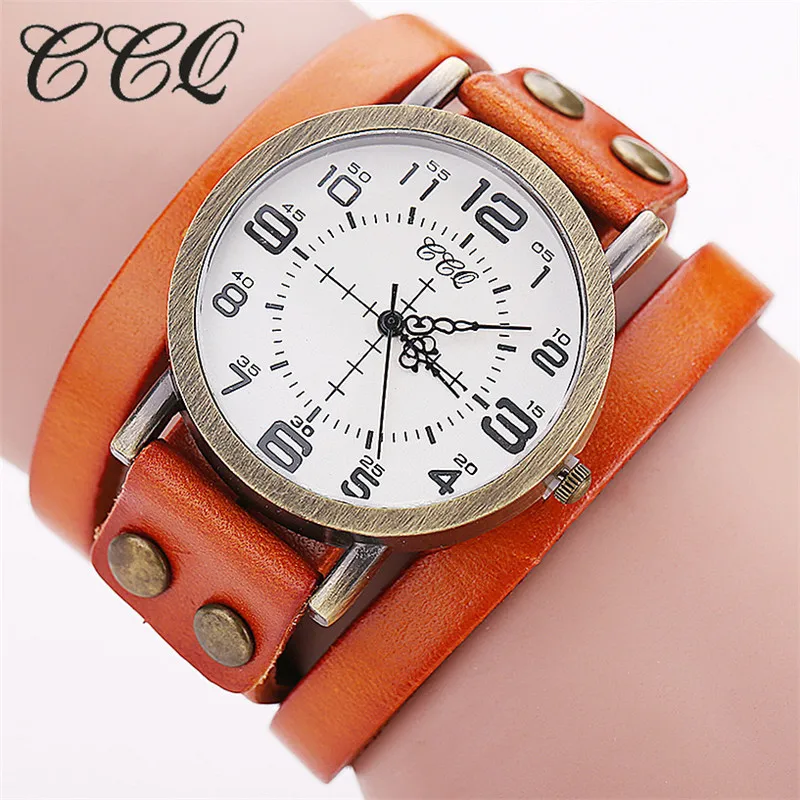 Часы наручные CCQ женские кварцевые винтажные Роскошные повседневные с браслетом