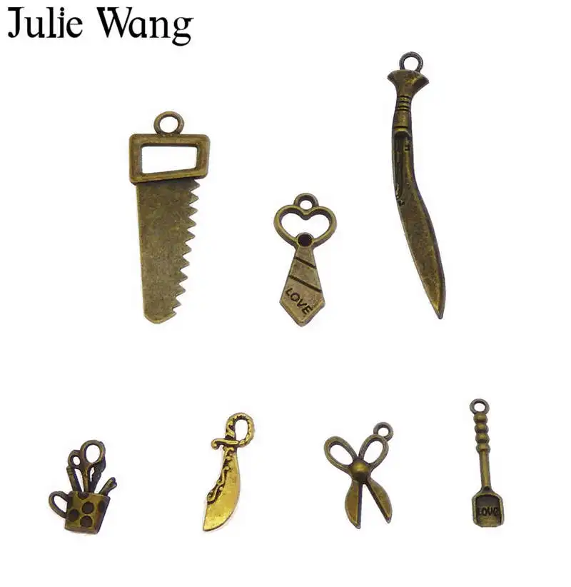 Julie Wang 8 шт. инструменты для смешивания нож Лопатка галстук античная бронза сплав