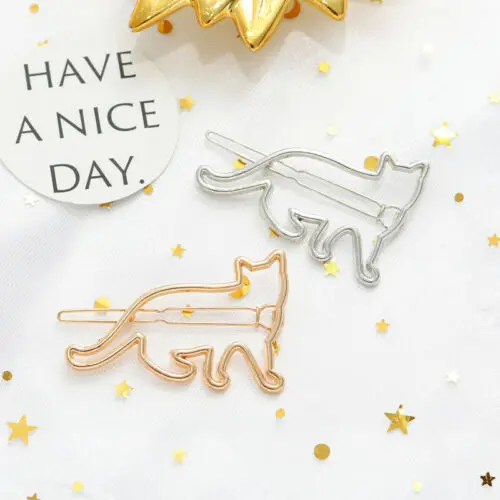 Модные геометрические металлические заколки для волос женщин и девочек