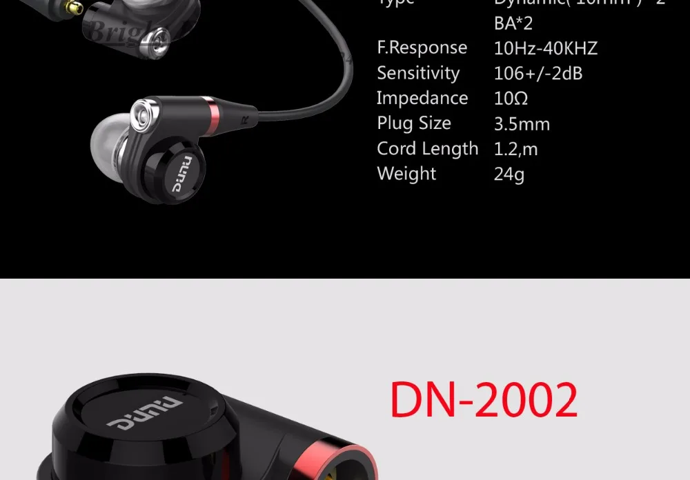 DUNU DN-2002 DN2002 2BA+ 2 динамические гибридные наушники-вкладыши 4 драйвера IEM со съемным кабелем MMCX