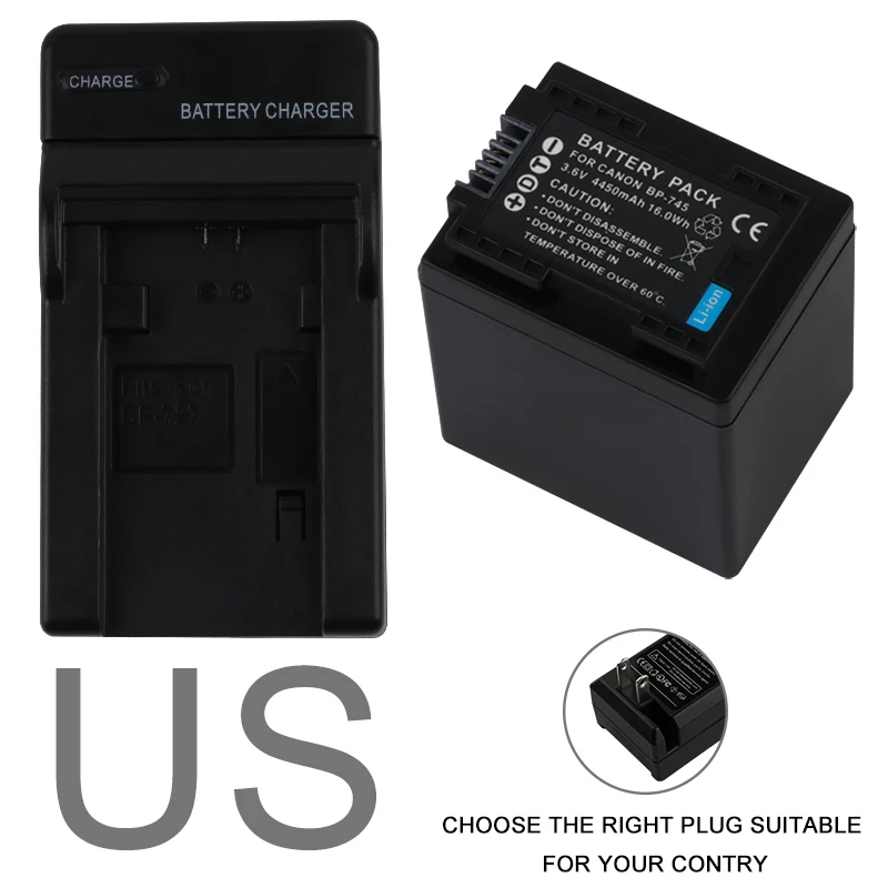 BP-745 BP745 BP-727 BP727 Батарея+ USB Dual Зарядное устройство для Canon HF R306 M506 R32 R48 R38 M52 M56 M60 R36 R46, HF R306