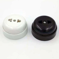 5pcs retro wall switches electrical socket surface mounted two holes outlet socket strip old single 10a circular