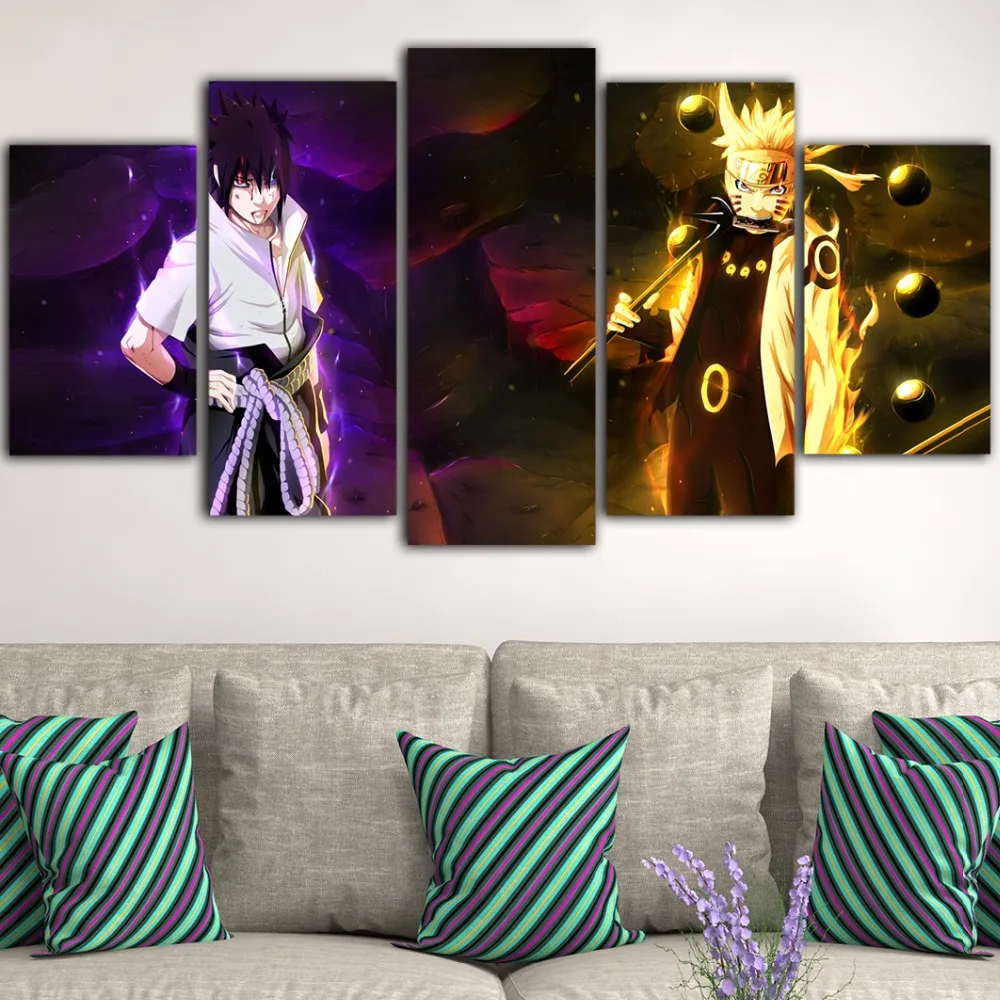 5 шт. Постер аниме хит Наруто Duvar таблички постеры и принты декоративная роспись