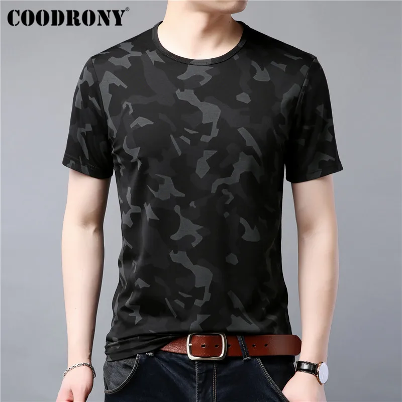 Футболка COODRONY мужская с коротким рукавом модная камуфляжная уличная одежда