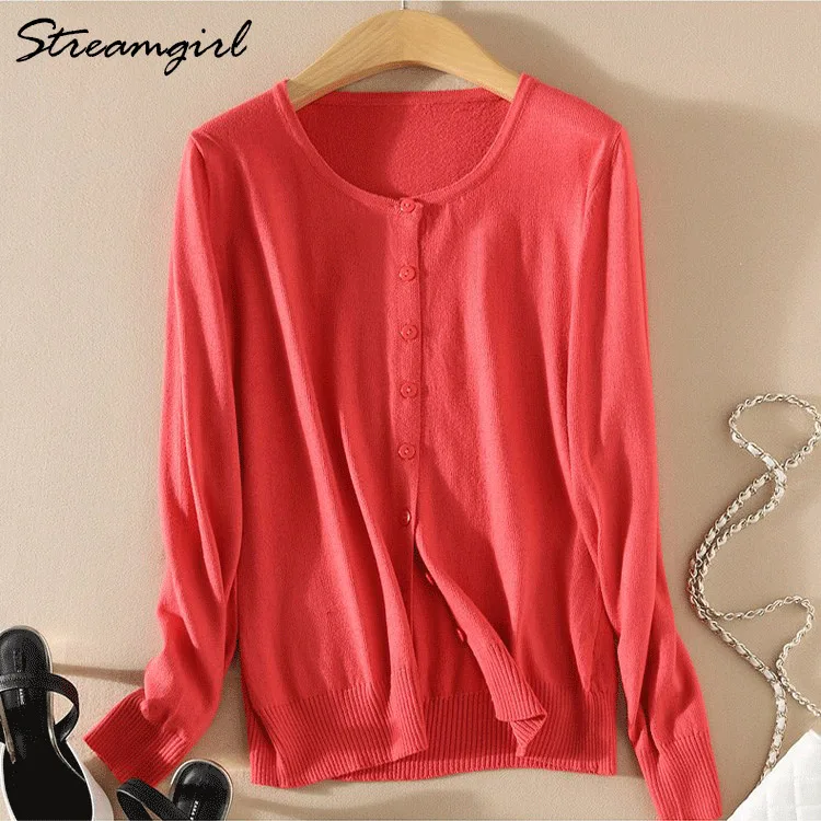 Knitted Cardigan Women Cashmere Wool Female Cardigans Short Black Cardigan Plus Size Cardigans Big Size Women Tops Spring - Цвет: Melon red