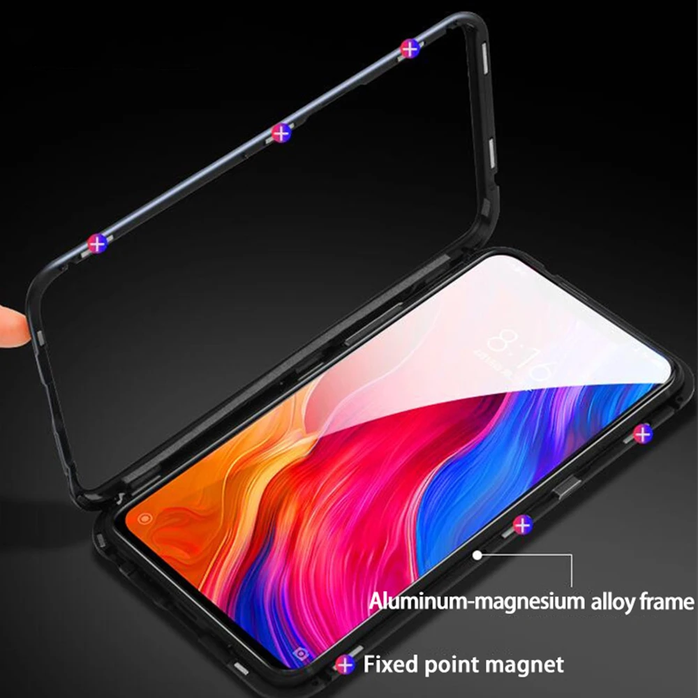 Metal Magnetic Adsorption Phone Cover For Xiaomi 8 Lite 9 SE Pocophone F1 Case Redmi 7 7A Note 5 6 K20 Pro Glass Cases | Мобильные