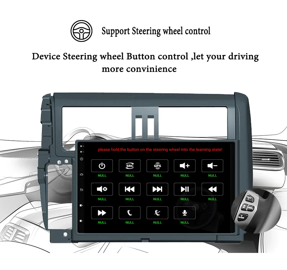 2 DIN 1024*600 Android 9 0 для Toyota PRADO 150 2010 2011 2012 2013 Восьмиядерный 4G RAM 64G Bluetooth Автомобильный DVD