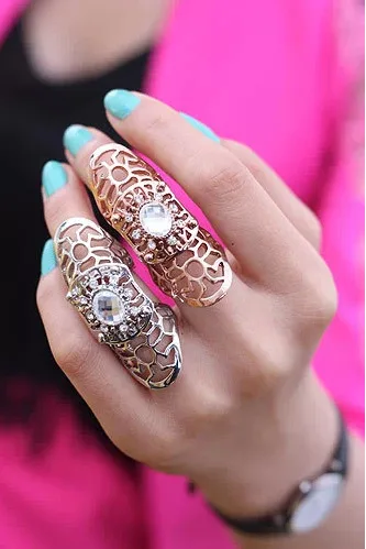 Новое поступление панковские шармы женские кольца с резным кристаллом модные