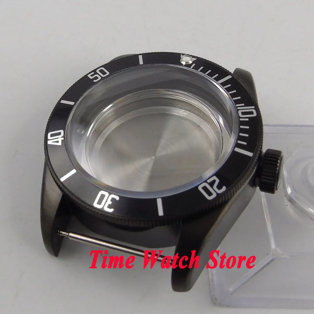 41 мм черная рамка сапфировое стекло модель чехол подходит для ETA 2836 MIYOTA 82 серии