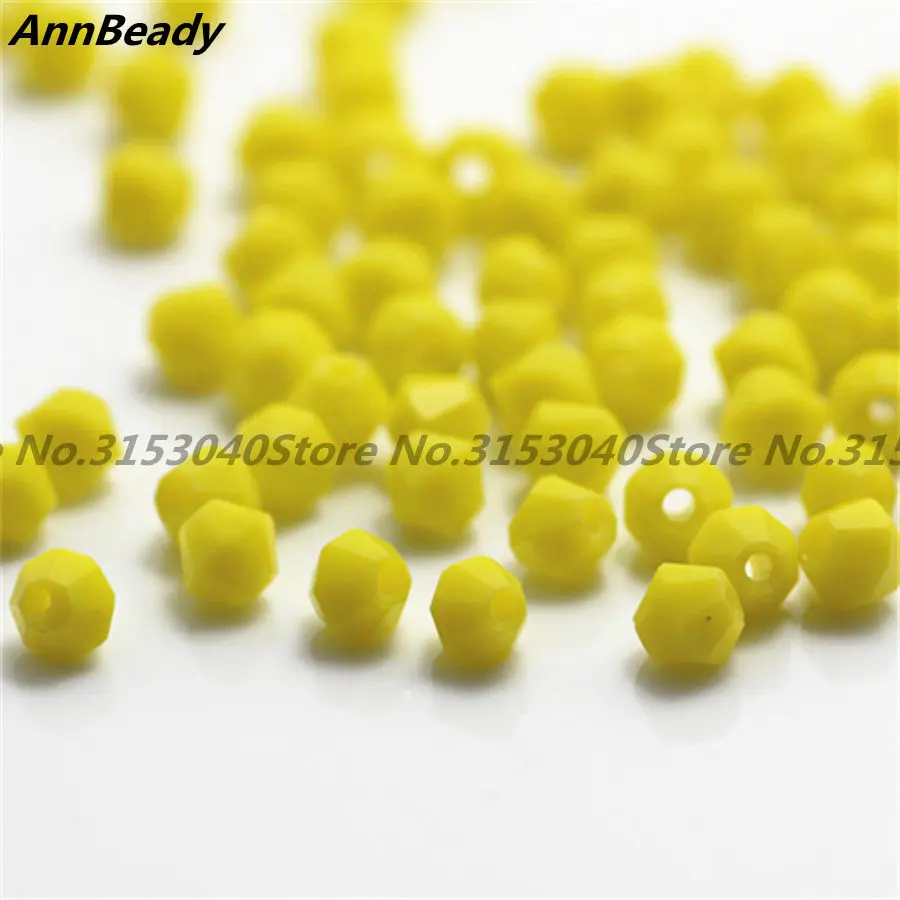 Solid Yellow 100 шт покрытые красной медью 4 мм двухконусные хрустальные бусины стеклянные бусины россыпью разделительные бусины Сделай Сам ювелирные изделия Австрийские хрустальные бусины - Цвет: Solid Yellow