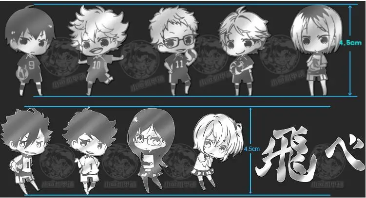 10 шт./компл. аниме Haikyu! Hinata shoyo kageyama tobio tanaka ryunosuke металлический стикер для косплея