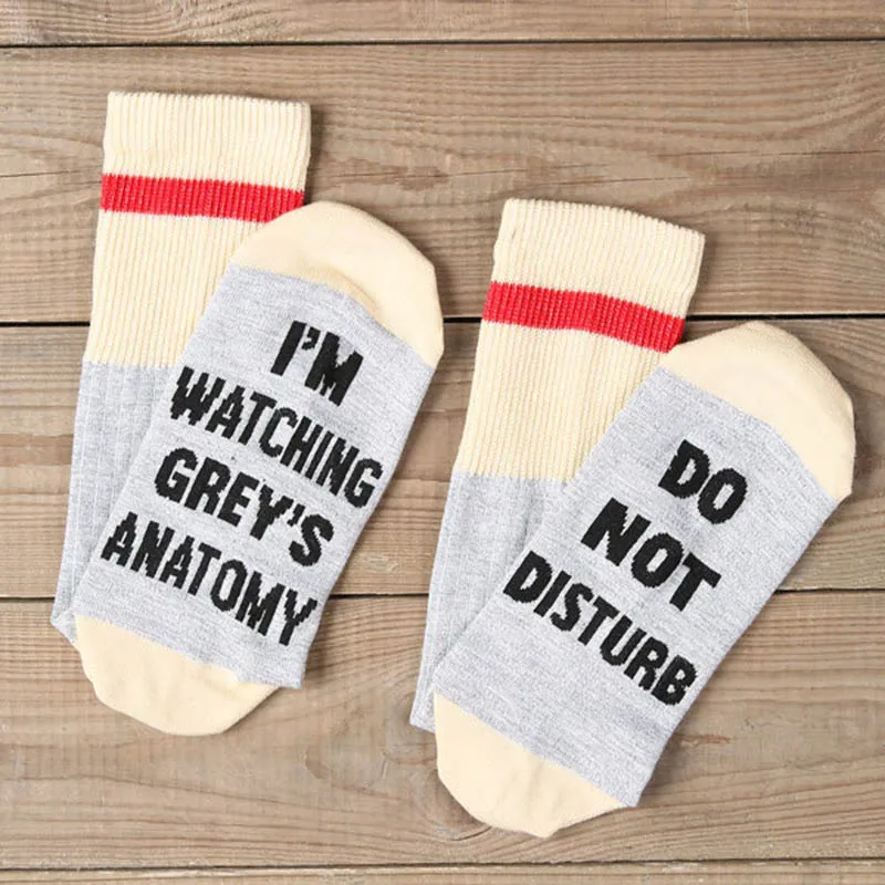 [COSPLACOOL] забавные носки с надписью I'm Watching gray's Anatomy женские принтом Humor унисекс