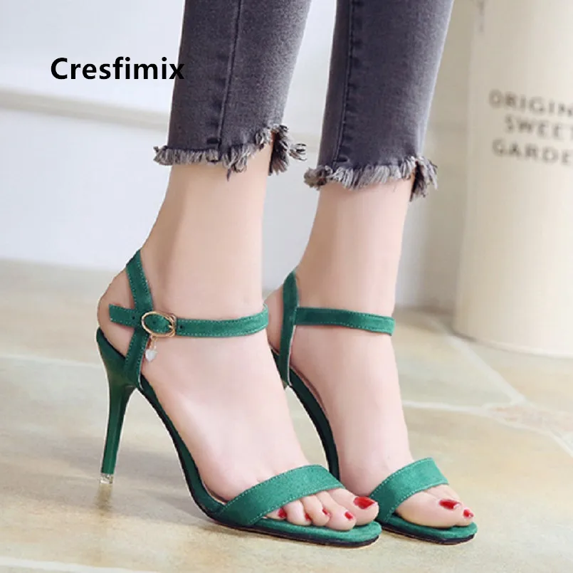 

Cresfimix Women Fashion Comfortable Open Toe Sandals Lady Sweet Black Spring High Heel Sandals Shoes Cool Sandal Sandalias B5078