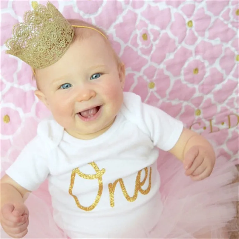 Artificial Elegant Mini Felt Glitter Gold Lace Crown Headbands For Kids DIY Crafts Hair Decorative Accessories | Детская одежда и