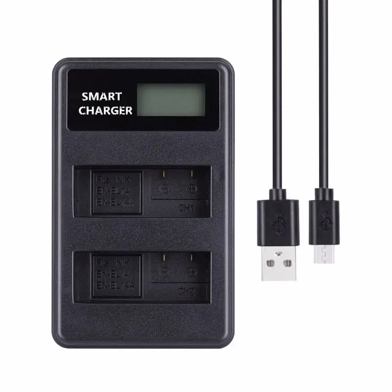 FULL-En-El14/En-El14A Usb ЖК-дисплей двойной порт зарядное устройство для Ni-Kon D3100 D3200 D3300 D3400