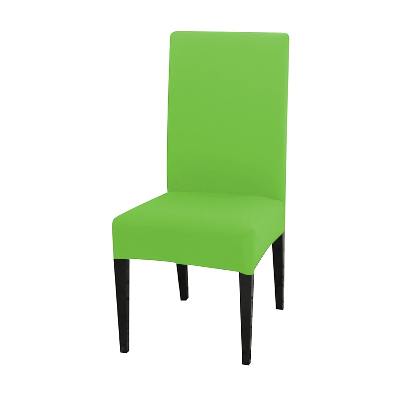 apple green Растягивающиеся чехлы на стулья для столовой из спандекса, чехлы на стулья для гостиной, дома, вечерние, свадебные, декоративные чехлы на стулья, однотонный цвет - Цвет: apple green