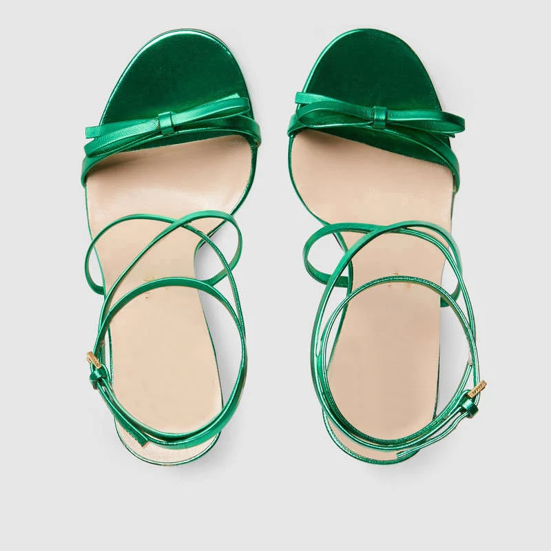 Metallic Gold Leather Sandals Snake Coiled Ankle Strappy Gradiator Shoes Women Summer Celebrity | Обувь