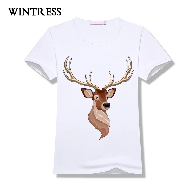 WINTRESS Новая модная красивая футболка с оленем из Сики женская круглым вырезом и
