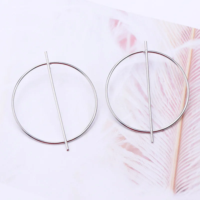ES2171 Big Circle Stud Earrings For Women Geometric Brincos Bijoux boucle d'oreille Gold Color Fashion Jewelry Earring 2019 NEW |